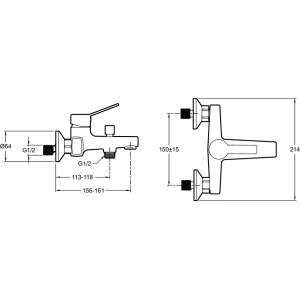 Смеситель Jacob Delafon EO для ванны с душем E24160RU-CP